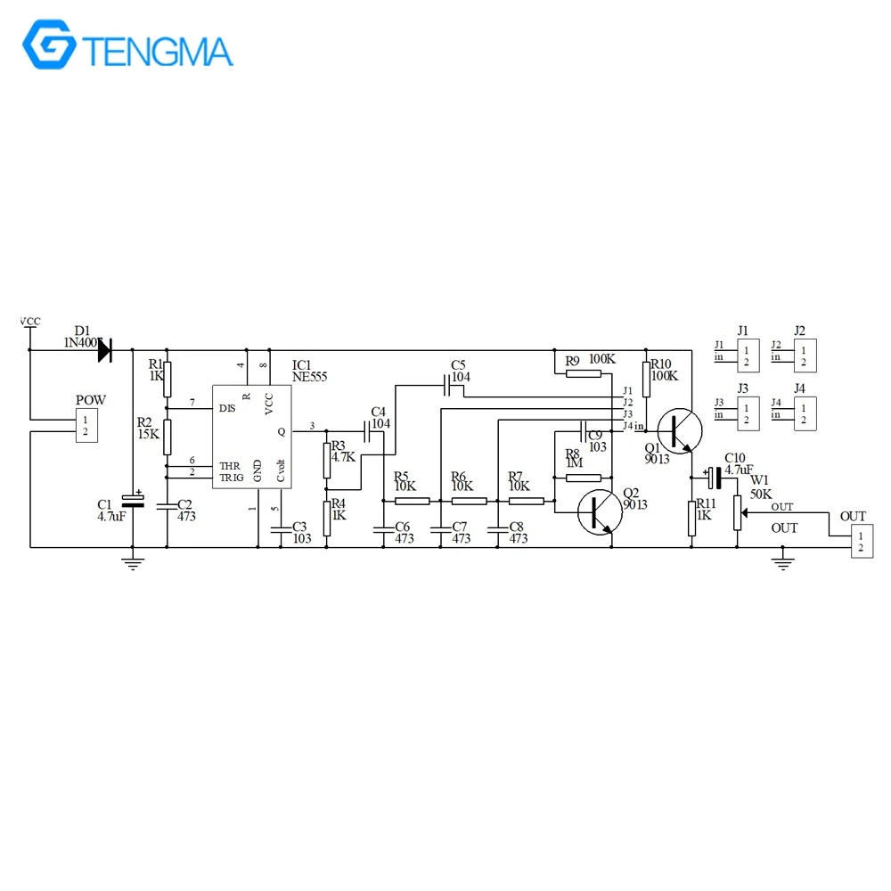 NE555 generatore di forme d\'onda multicanale triangolo sinusoidale onda quadrata dente di sega produzione di saldatura a circuito elettronico Kit