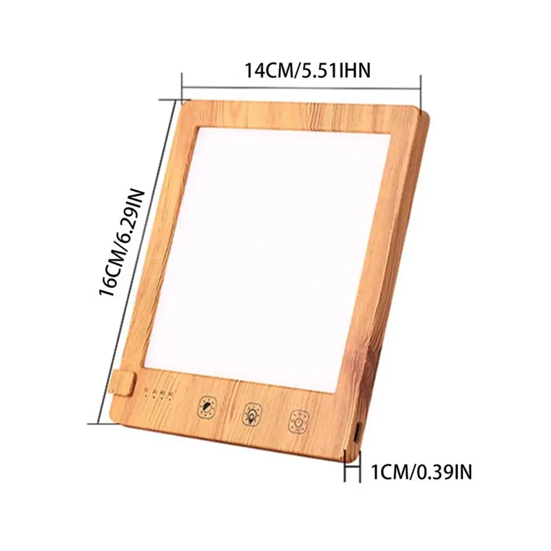 N08R Fluorescent Desk Lamp 10000 Lux Bedside Light Lamp UV-Free LED Simulated Sunlight Touch Control With Support Stand