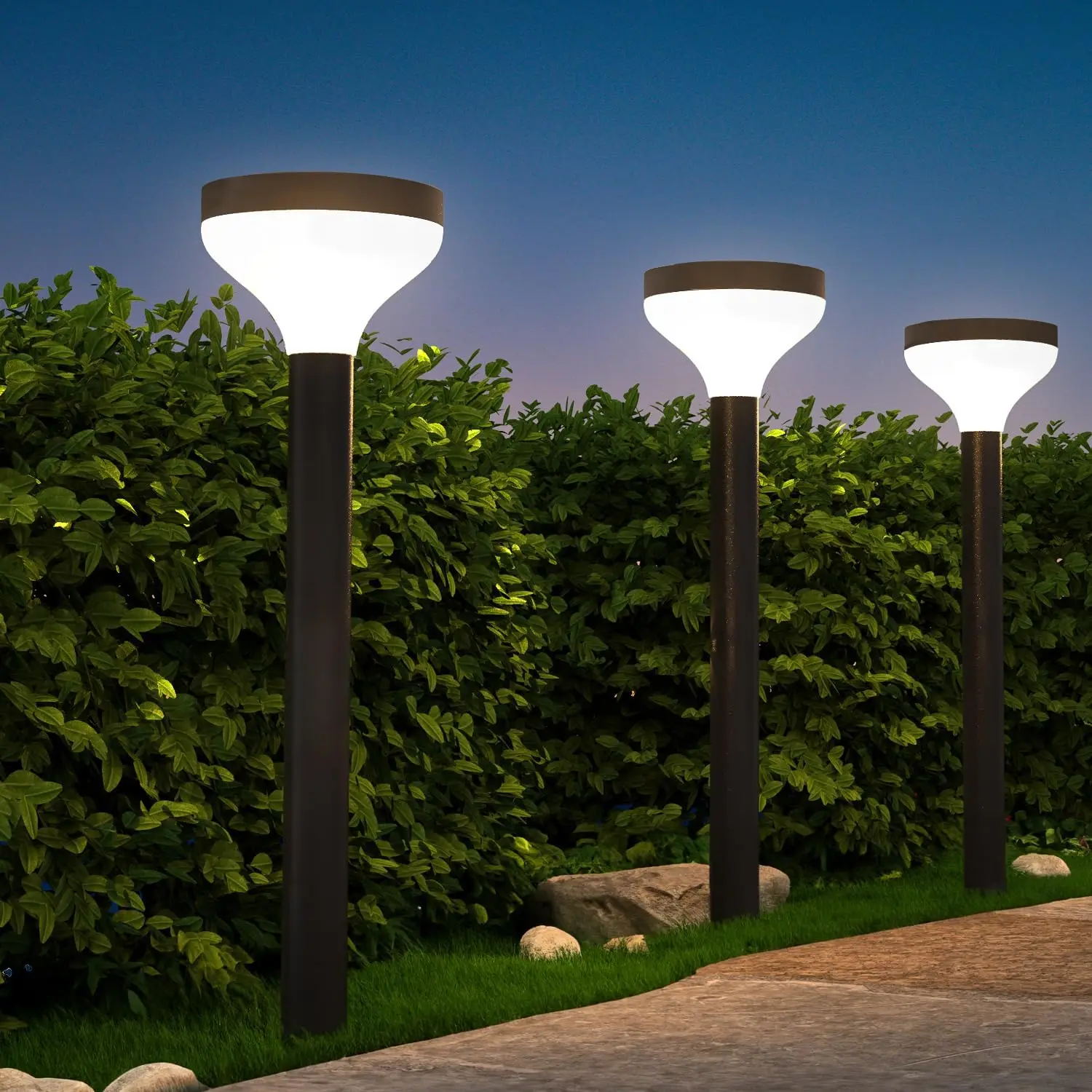 Stake Lights Polycarbonate 25cm Post Cap Fit 4x4 Wood Post Fall Gray