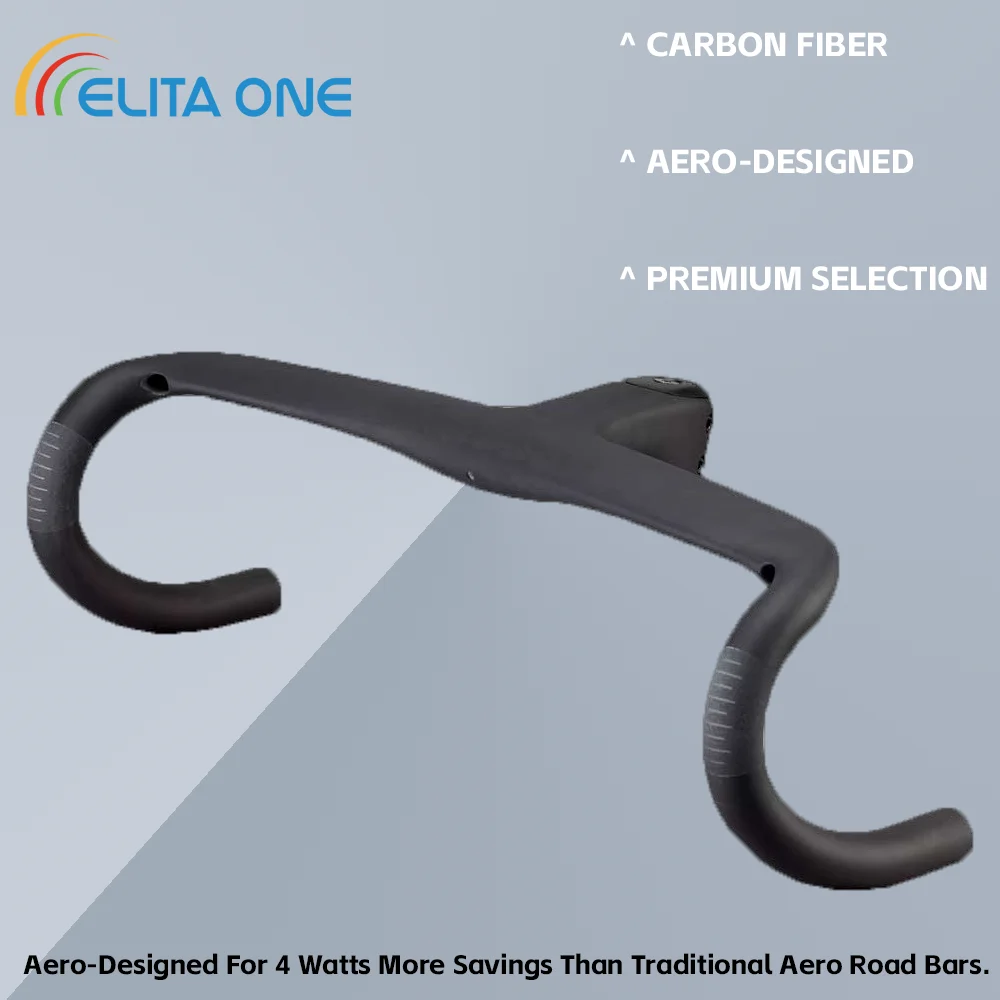 Elitaone Full Carbon Road Bike Handlebar Ultralight Racing Bent Bar Integrated 380-440mm