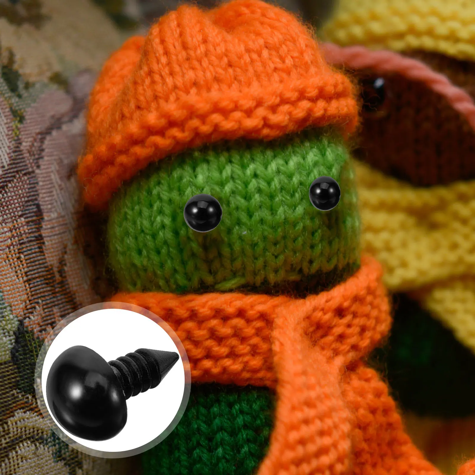 

100Pcs Artificial Black Plastic Eyes Creative Decorative Fake Eyes for DIY Holiday Stuffed Animal Accessories Crafting