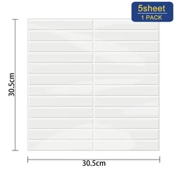 5sheet New Solid Color Interior Wall Decoration Stickers Kitchen Waterproof Baffle