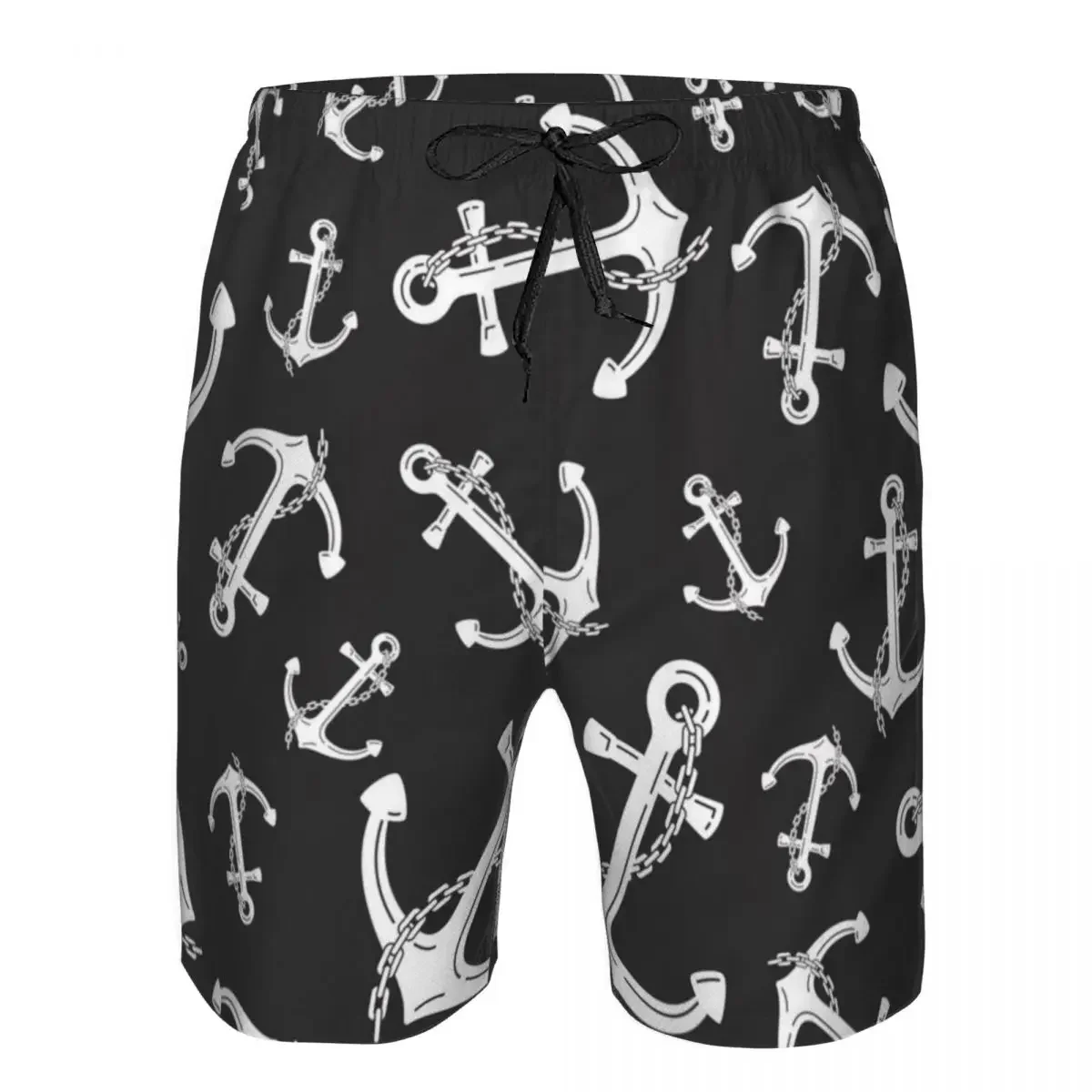 Men's Beach Short Swim Shorts Nautical Maritime Anchor Tropical Boat Ancla Pattern Surfing Sport Board Shorts Swimwear