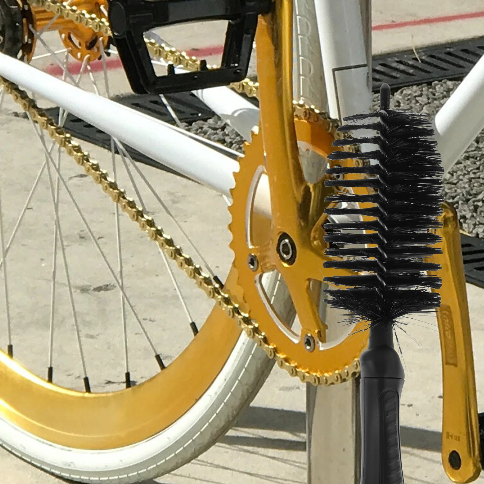 مجموعة منظف سلسلة مكونة من 3 قطع، فرشاة متعددة الوظائف قابلة لإعادة الاستخدام لصيانة الدراجات والدراجات النارية، مقبض مريح محمول للجميع #5