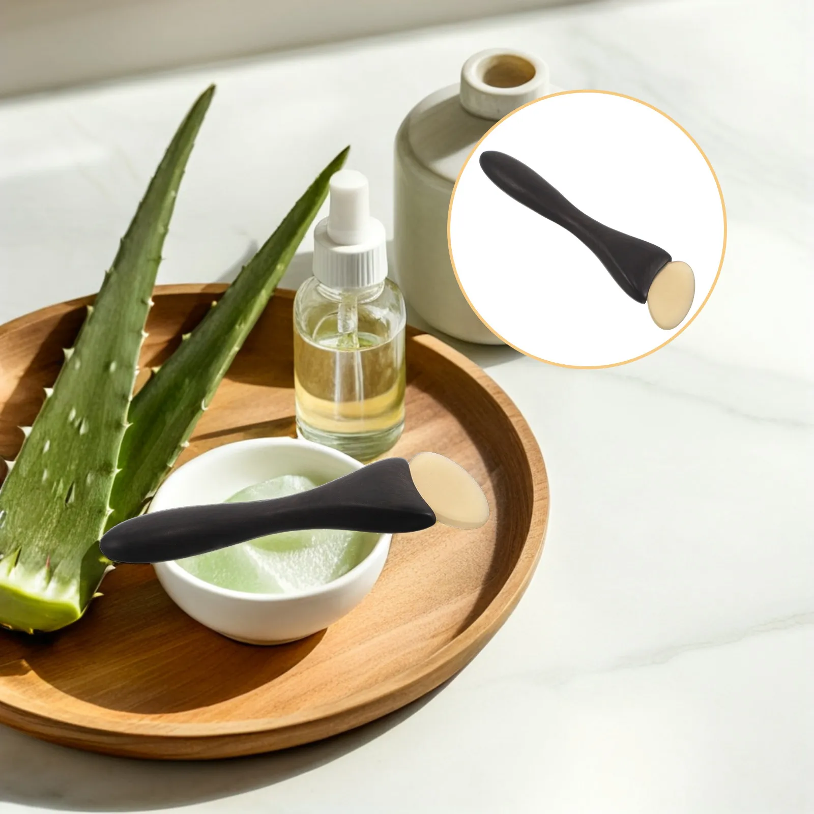 Rodillo Facial de Madera de Sándalo Verde Natural con Diseño para Masaje de Tejidos Profundos, Reduce las Arrugas, Herramienta de Terapia de Belleza