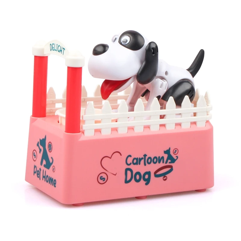 Green/Red Digital Simulation Fence Piggy Dog Coin Box for Child N84E