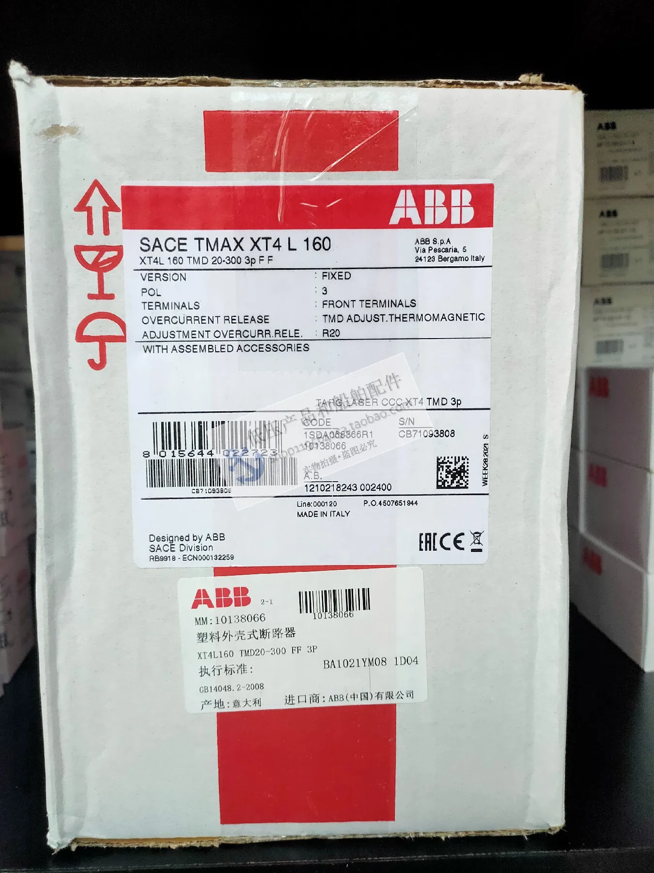 New Original ABB XT Series Molded Case Circuit Breaker XT4L160 *** 20/32/40/50/63/80 3P