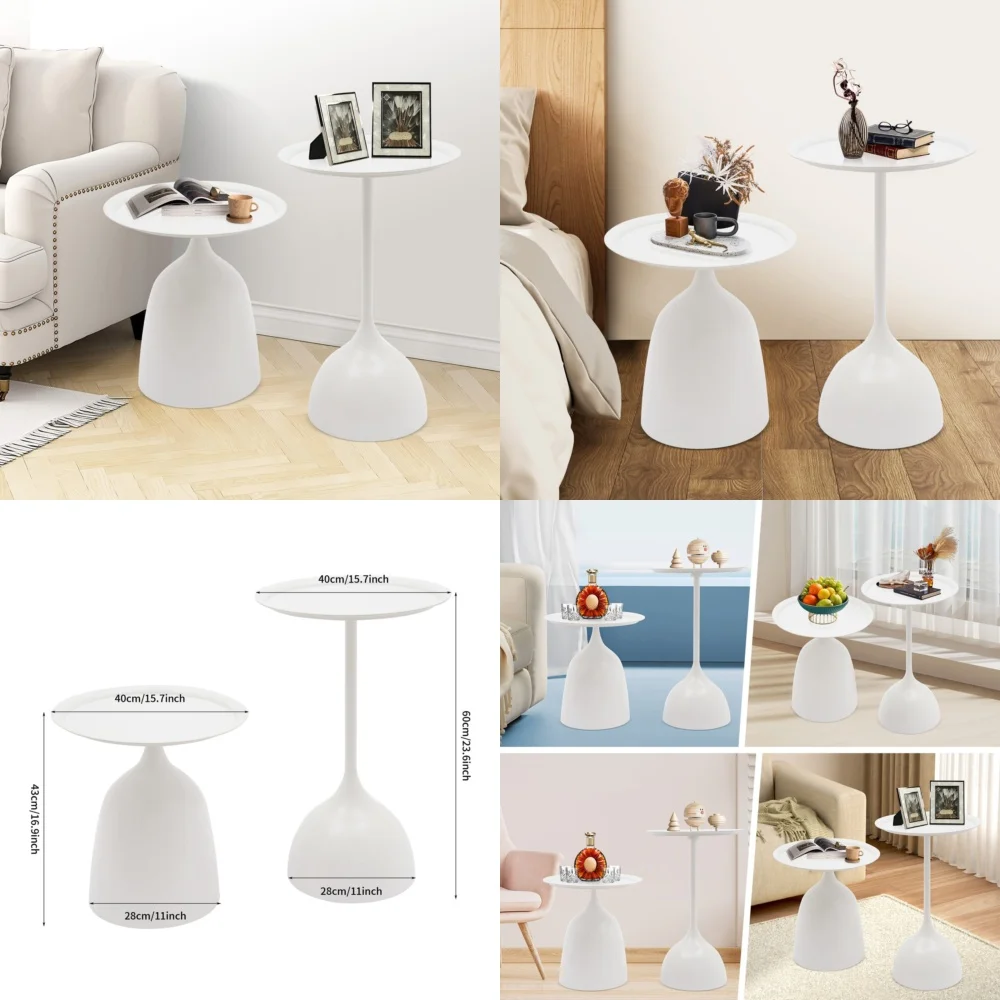 طاولات المقهى، مجموعة طاولات جانبية مستديرة أنيقة للأريكة والقهوة والبار تستخدم طاولات نهاية حديثة بتصميم قاعدة