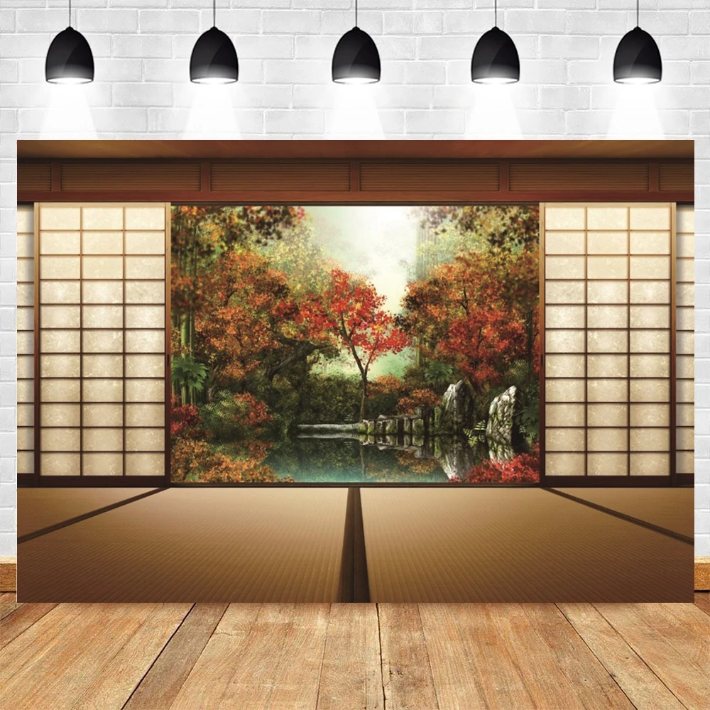 Japanese Landscape Photography Backdrop Shrine Buliding Room Decor Portrait Photographic Background For Photo Studio Photophone