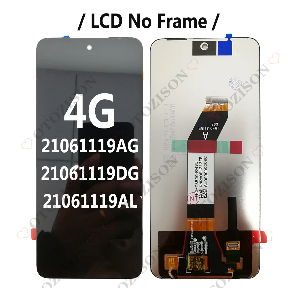 For Xiaomi Redmi 10 LCD With Frame 5G 22041219G Display Redmi10 4G 21061119DG LCD Screen Touch Digitizer Assembly Replacement