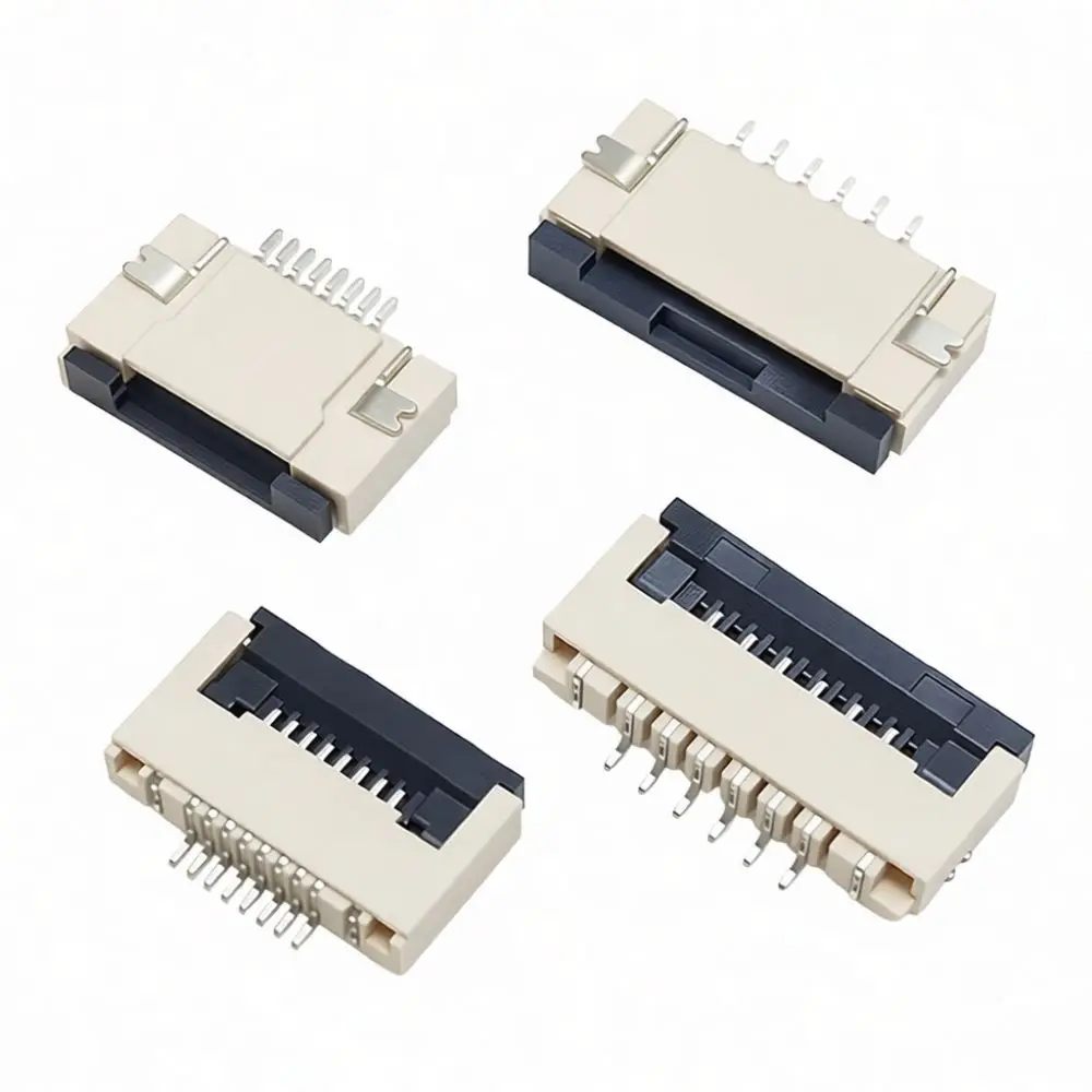 For Huayuanxin Flexible Flat Cable Interface FPC Connector 0 5mm 1 0mm Pitch Flip Down Bottom Contact Electronic Tool Component