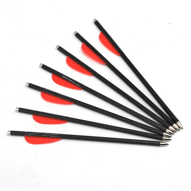 6/12/24pcs 8.4'' Small Arrows ID4.2mm OD6mm Pure Carbon Shaft with 2 Feathers for Bow Archery Hunting Shooting Tactical