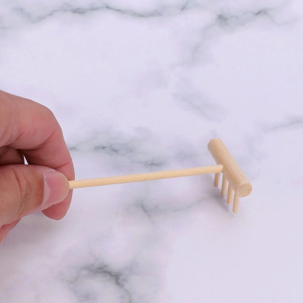 Cofre Zen Garden con arena roja, Mini rastrillo, herramientas para bonsái, microdecoración, accesorios de escritorio para el hogar