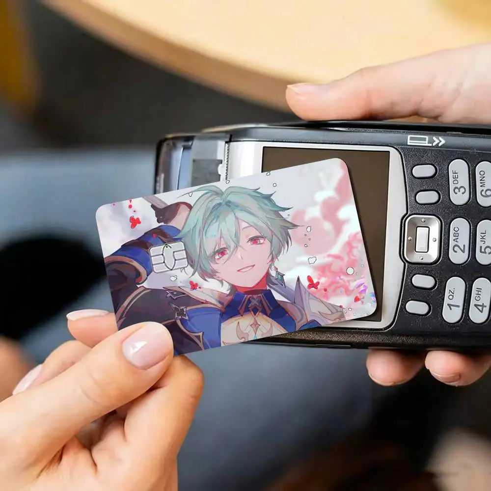 Cryo L-Lohen G-enshin Impact Credit Card HD Stickers Small Chip Waterproof Sticker Game Card Decal