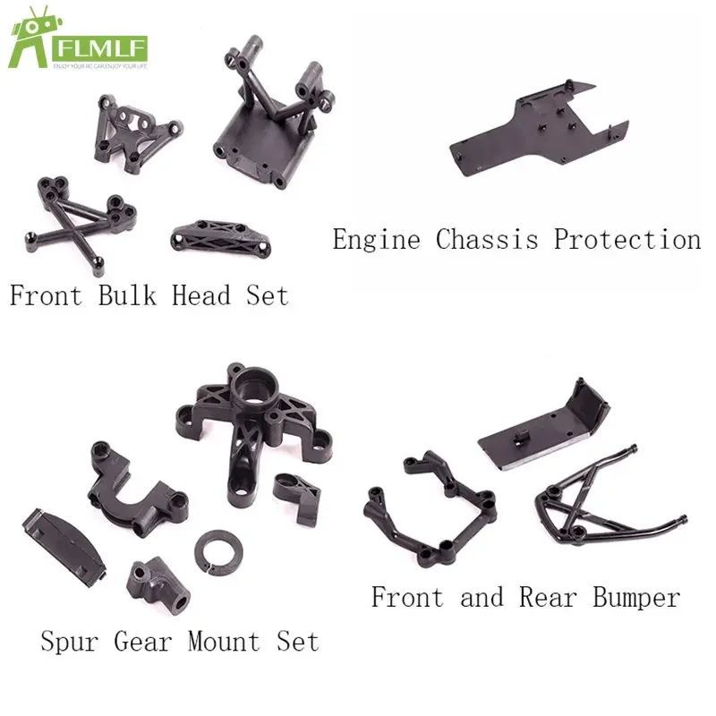 Engine Chassis Protection Spur Gear Mount Set Front Rear Bumper Front Bulk Head Kit for 1/5 HPI ROFUN ROVAN KM BAJA 5B 5T 5SC RC