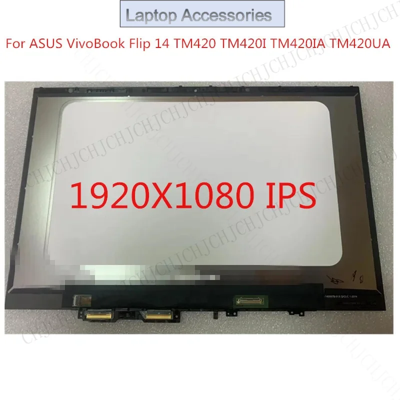 F 14'' IPS LCD Display Touch Screen Digitizer Assembly 1920X1080 For ASUS VivoBook Flip TM420 TM420I TM420IA TM420UA TM420U BEZE