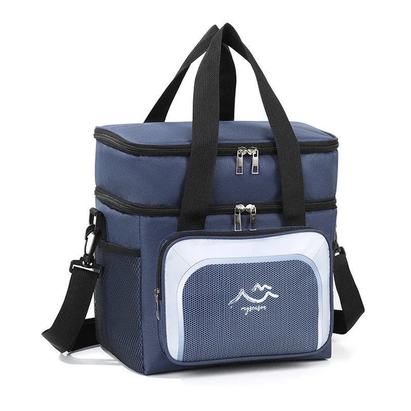 

1pcs Double-layer Oxford Cloth Picnic Bag Multi-functional Lunch Box Aluminum Foil Lunch Box Multi-functional Insulated Bag