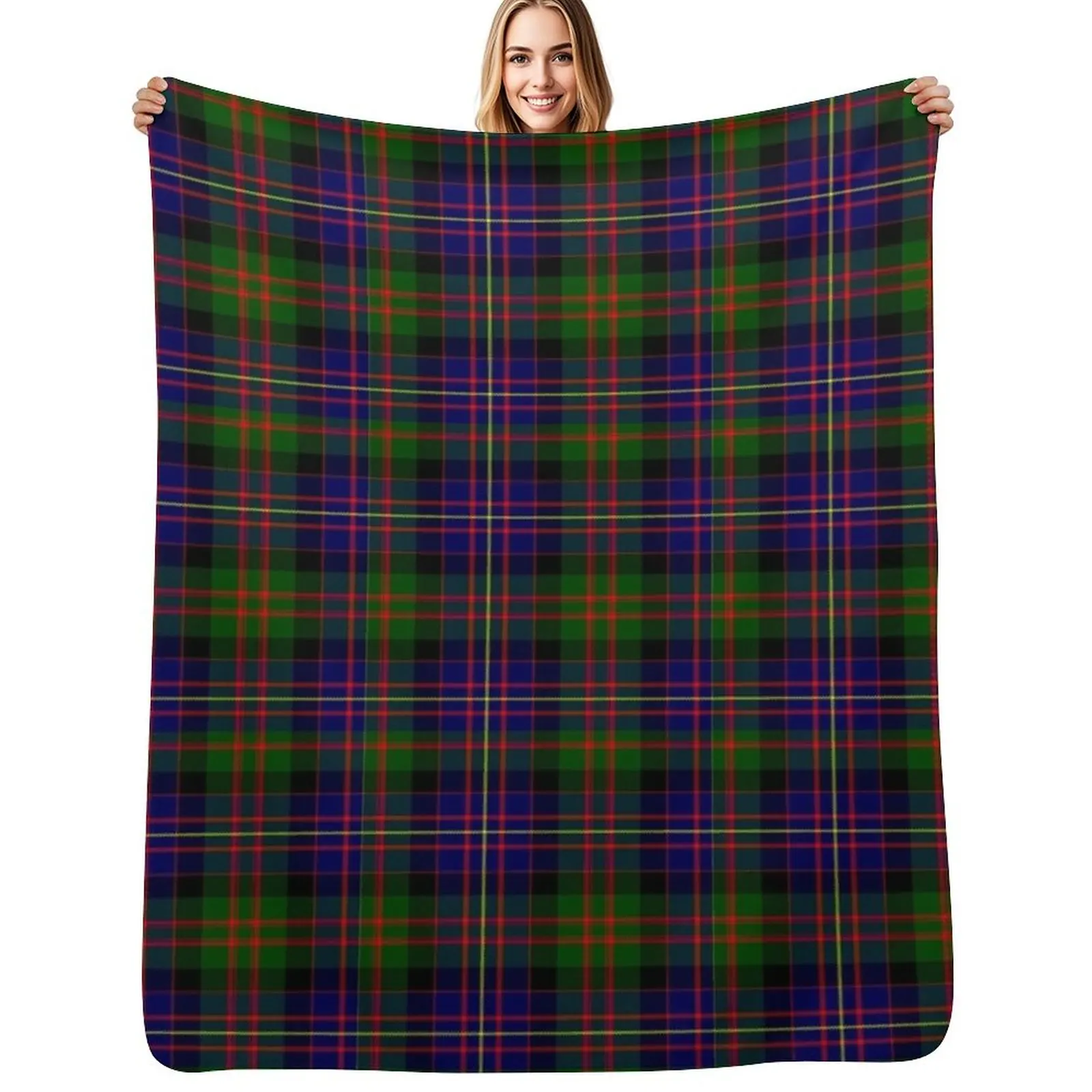 

Clan Chalmers Tartan Throw Blanket Warm Flannel Blanket for Couch Chair Bedroom