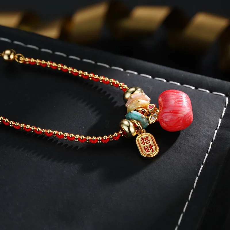 [Temperature Change Apple] Colorful Franc Premium Niche Design Temperature Change Two Wear Light Luxury Apple Bracelet