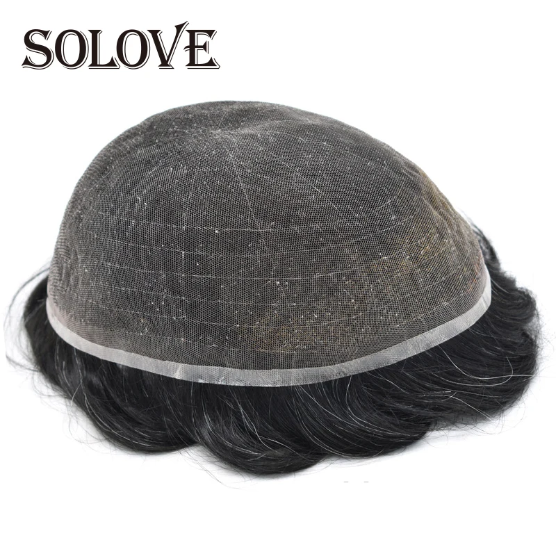 Full Lace Toupee Men Breathable Capillary Prothesis Natural Hairpeice 6