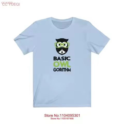 Funny Computer T Shirt Basic OWLgorithm Nerd s Programmer Coder Math Science vintage Washed Casual Stretched Comfortable