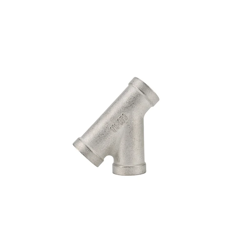 304 Stainless Steel Y-type 45 Degree Inclined Tee Female Thread Water Distributor Inner Wire Water Pipe Fittings