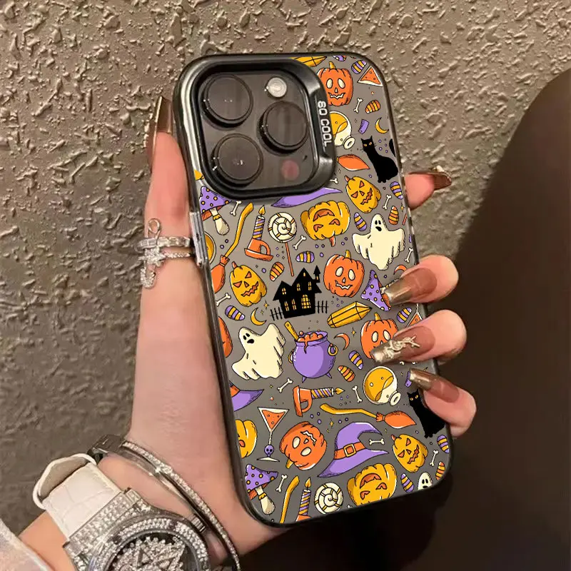 Halloween Happy Ghost Coque per Apple iPhone 17 Air 16e 16 14 15 13 11 Pro Max 15 Plus 12 17 ProMax Custodia antiurto per telefono