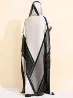 Abayas musulmanes pour femmes, en soie imprimée, douce, ample, élégante, Maxi, robes de soirée avec ceinture, Turban, nouvelle collection 2025 6
