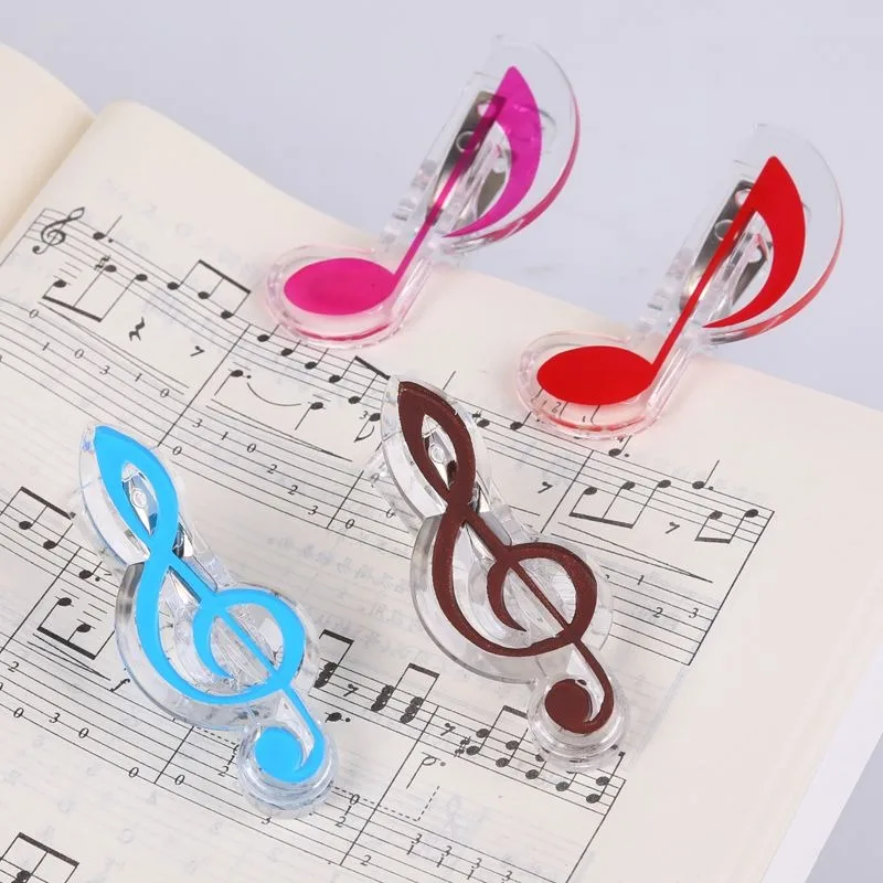 1-10 Buah Klip Kertas Huruf Catatan Musik Plastik Lembar Buku Musik Piano Folder Penyangga Pegas untuk Alat Tulis Biola Gitar Piano