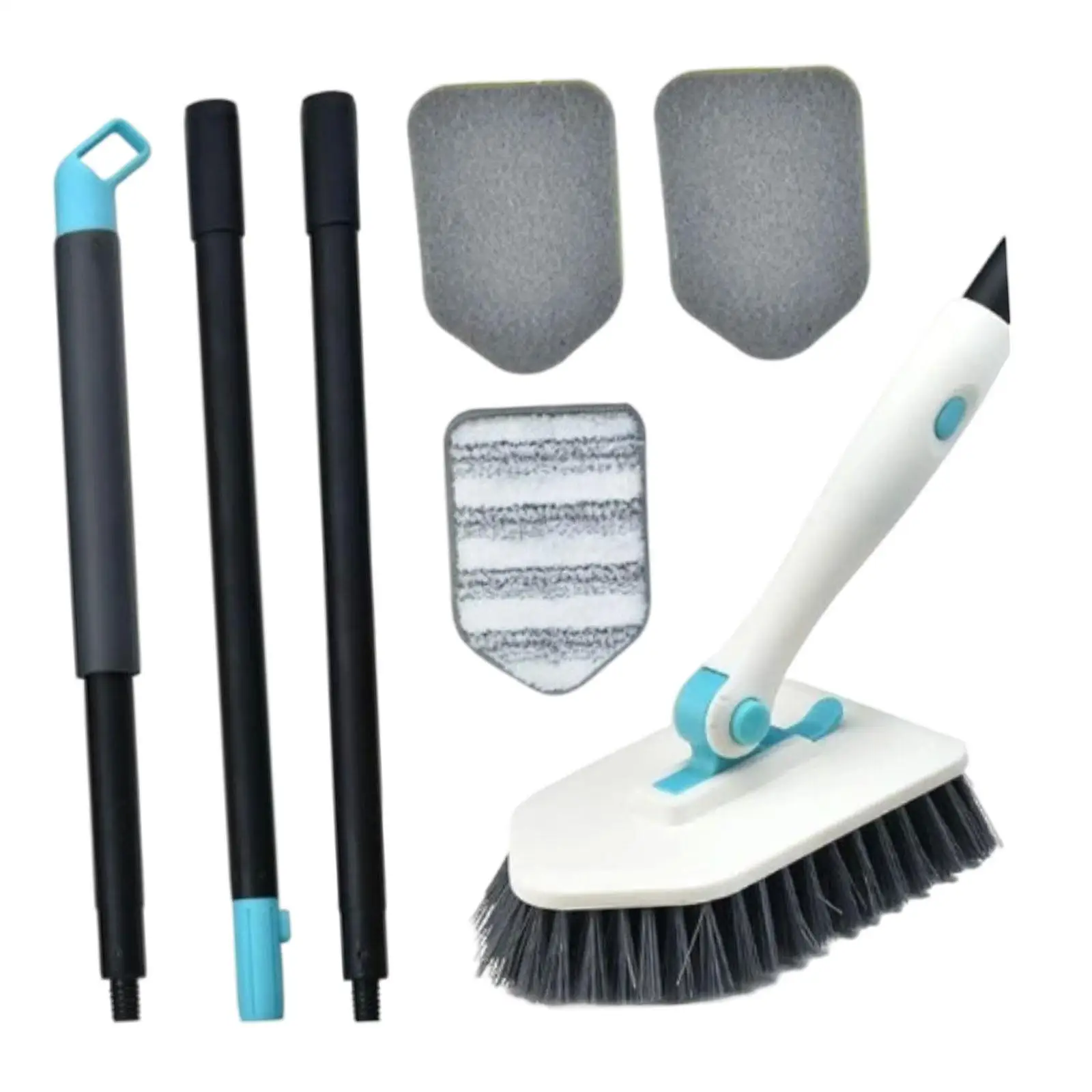 Shower Cleaning Tile Scrubber Brush Scouring Pads with Long Handle Extendable Handle for Door Home Window Sinks