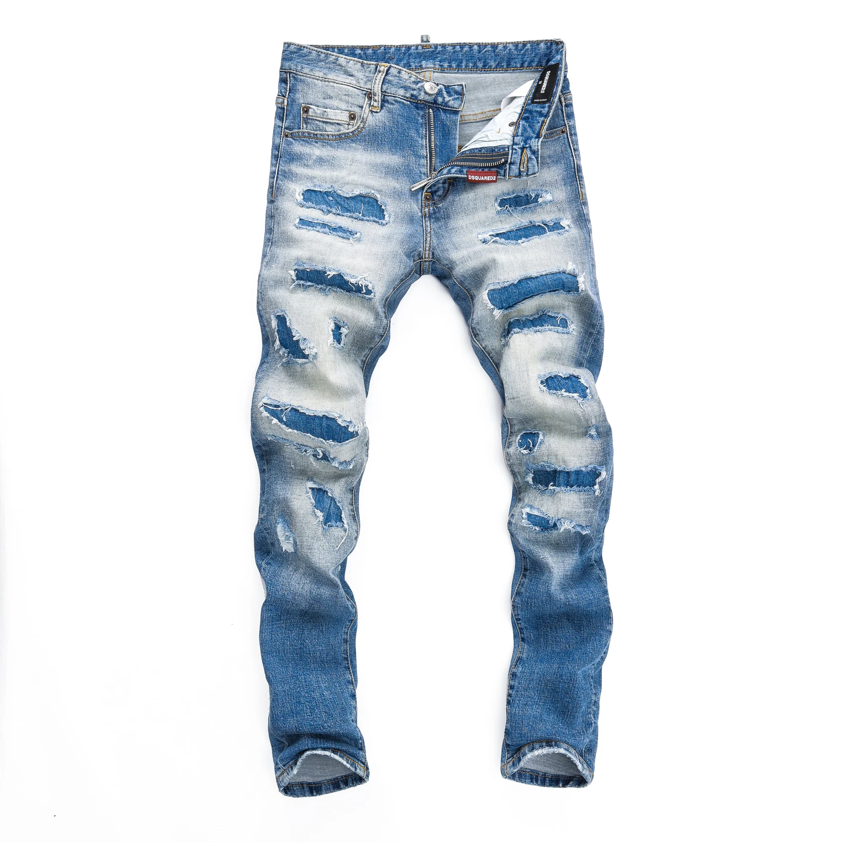 

2024 street high quality hot selling new style D2 men's jeans jeans ripped slim fit motorcycle pants logo design classic mot