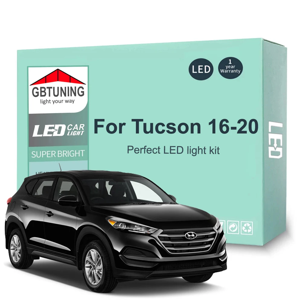 

13 шт. автомобильные аксессуары для Hyundai Tucson 2016 2017 2018 2019 2020 Canbus купольный багажник номерной знак светодиодный внутренний светильник инструменты