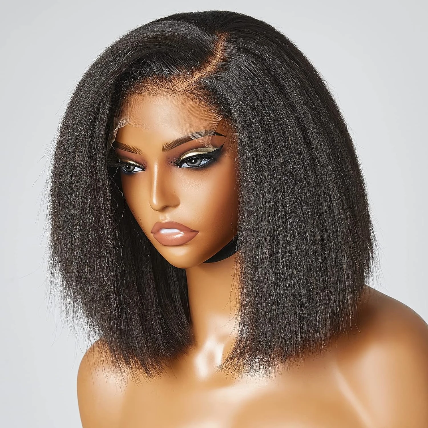 13x4 Yaki Straight Bob Wig Transparent Lace Front Human Hair Wig Full Lace Frontal Wigs Human Hair Kinky Straight Brazilian Hair