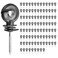 100pcs Electronic Fence Insulator Electronic Fence Post Screw-in Insulator Ring Insulator For Wooden Post Animal Husbandry