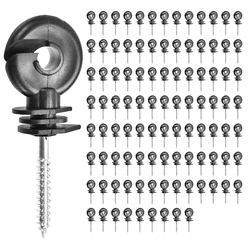 100pcs Electronic Fence Insulator Electronic Fence Post Screw-in Insulator Ring Insulator For Wooden Post Animal Husbandry