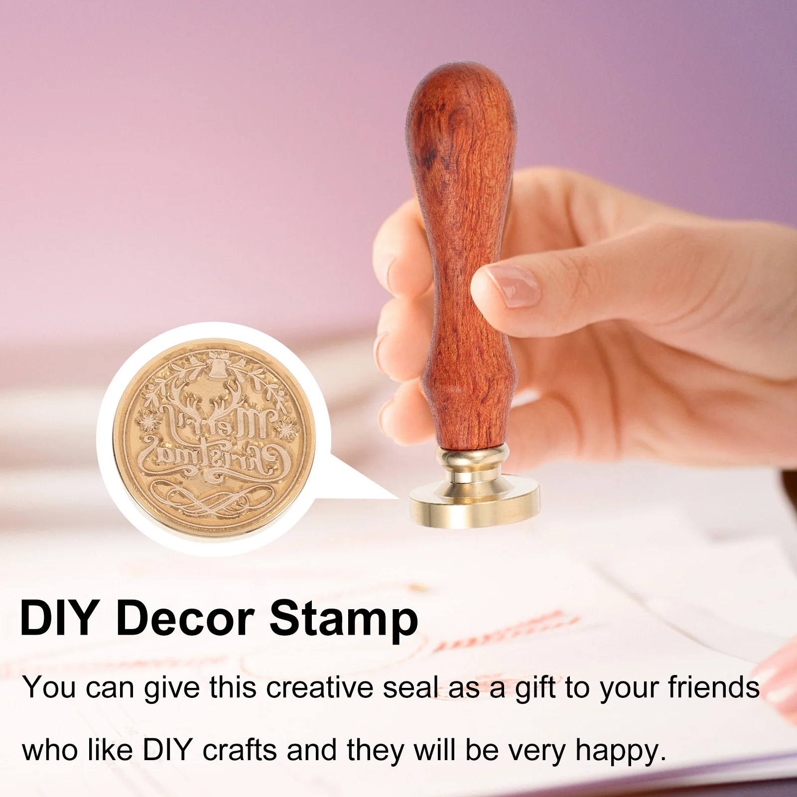 

Fire Lacquer Stamp Head Retro Style Copper Alloy Seal For Diy Decor Scrapbook Envelope Wax Printing Christmas Pattern