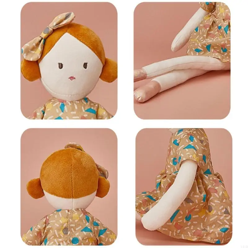 Y4UD Soft Stuffed Plush Baby Girl Dolls with Floppy Arms and Legs Home Decoration