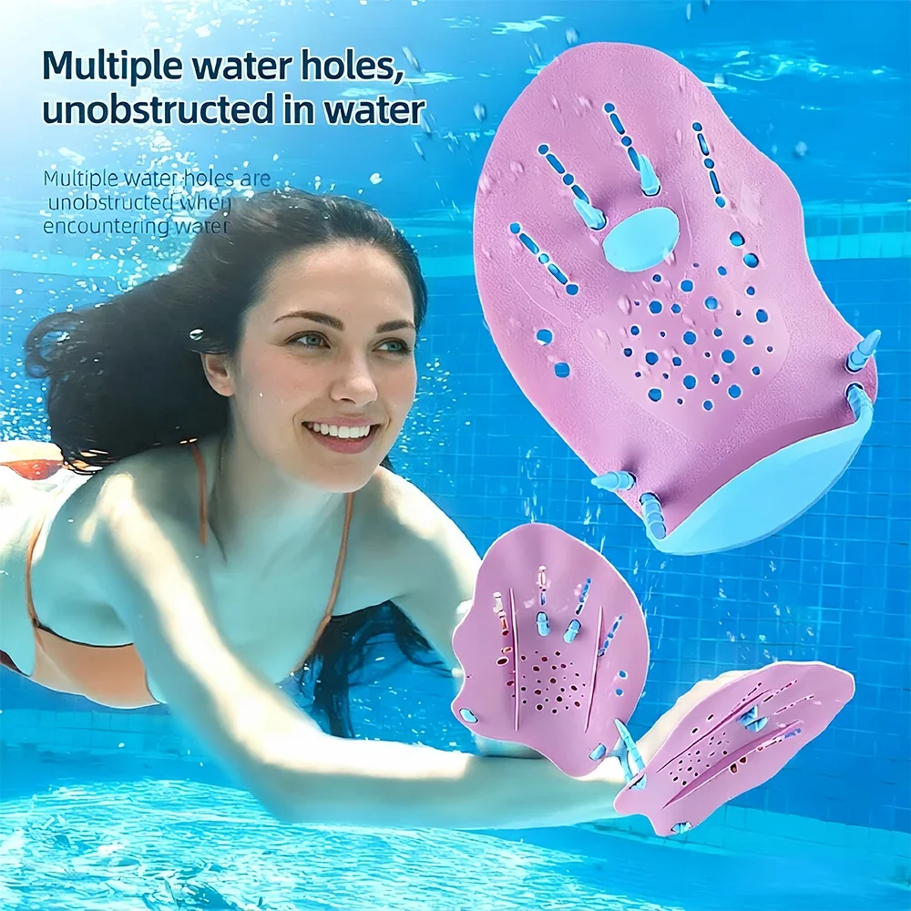 1 Paar Verstellbare Schwimmpaddles für Runden-Schwimmen, Handpaddles Handflossen für Erwachsene und Kinder, Pool-Trainingszubehör – Detail 3
