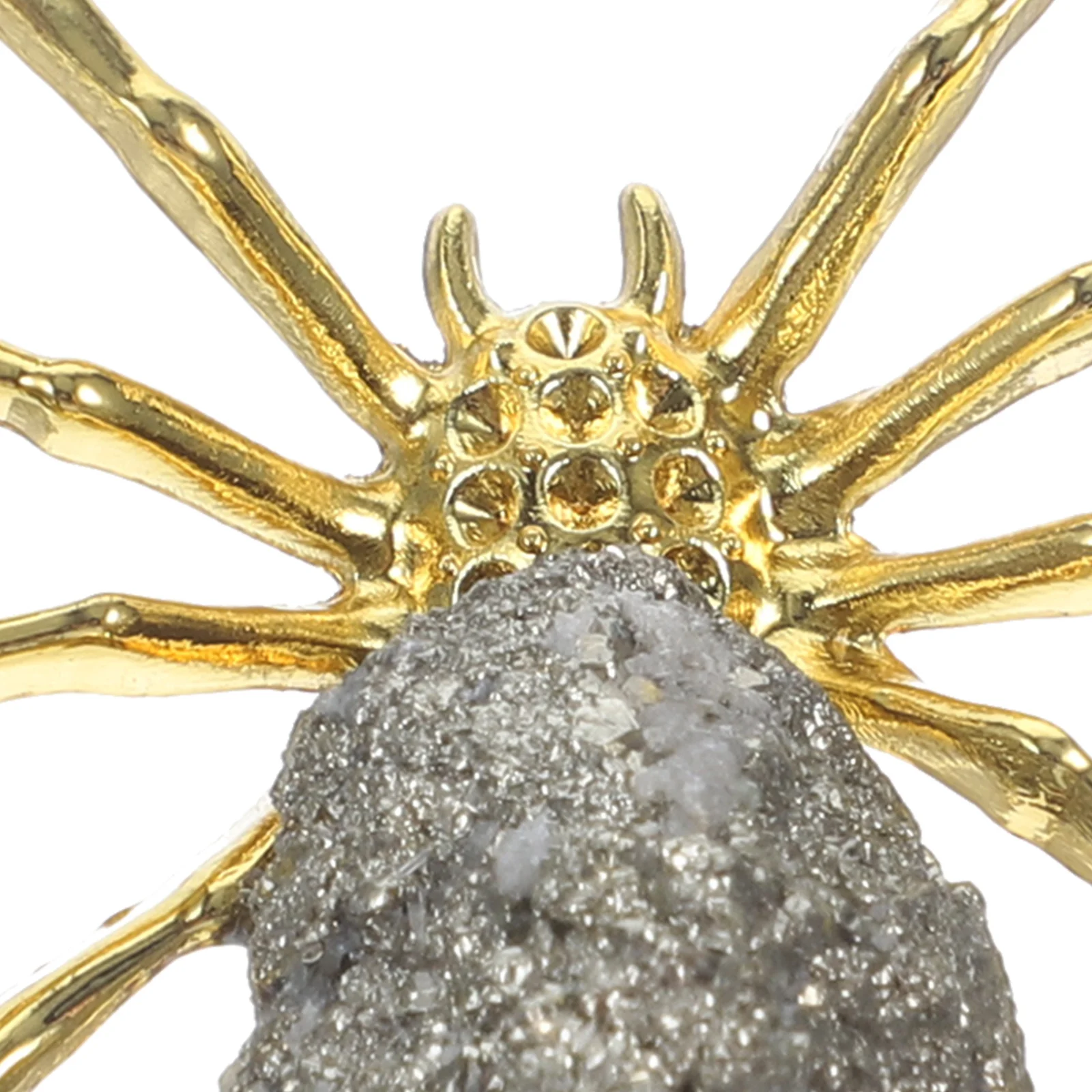 

Mineral Pyrite Spider Decoration Realistic Halloween Spider Prop for Home Garden Halloween Party Supply Fake Spiders