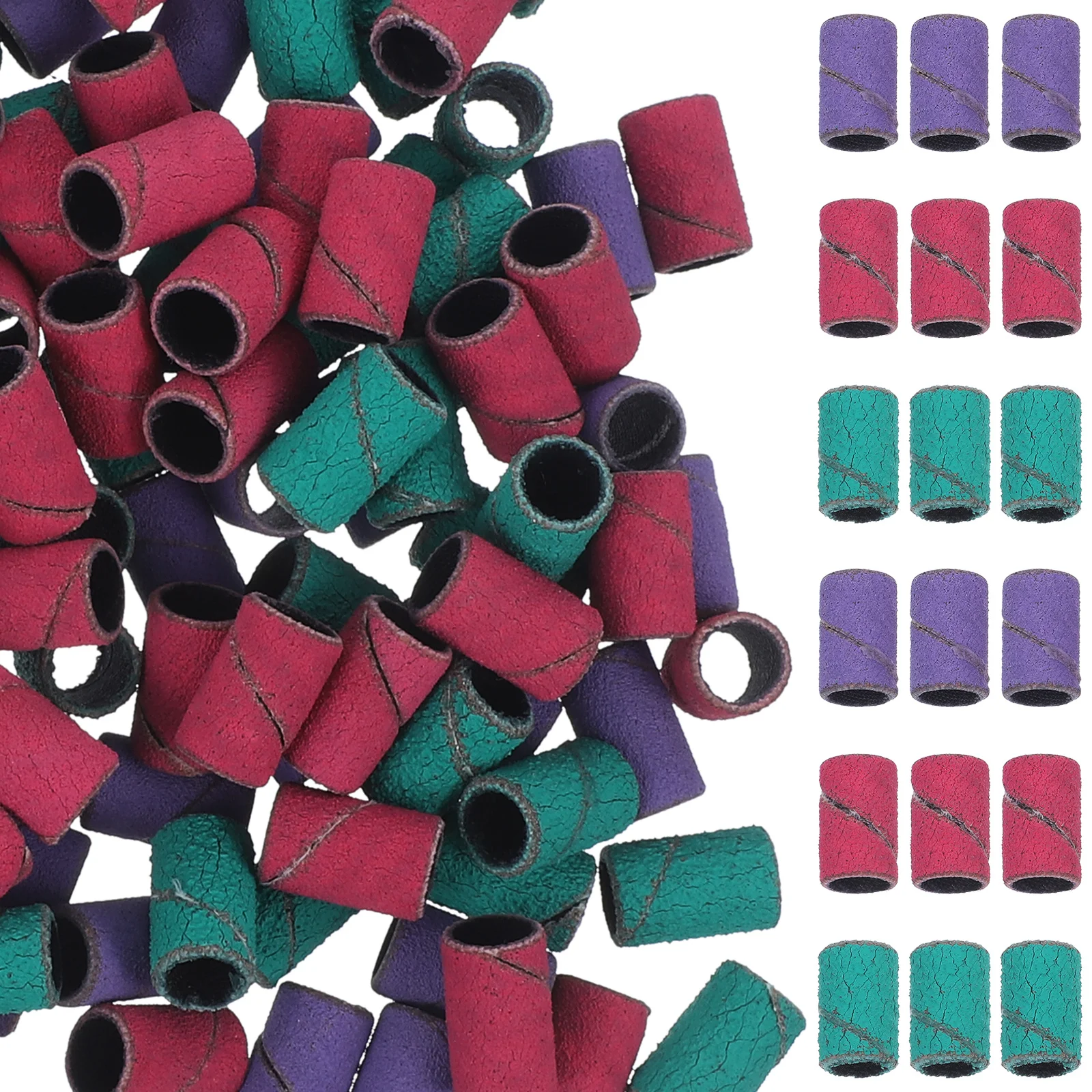

3 Boxes Sanding Bands Nail Drill Grinder Durable Sand Rings for Manicure Natural Artificial Nails Nail Polishing Bands