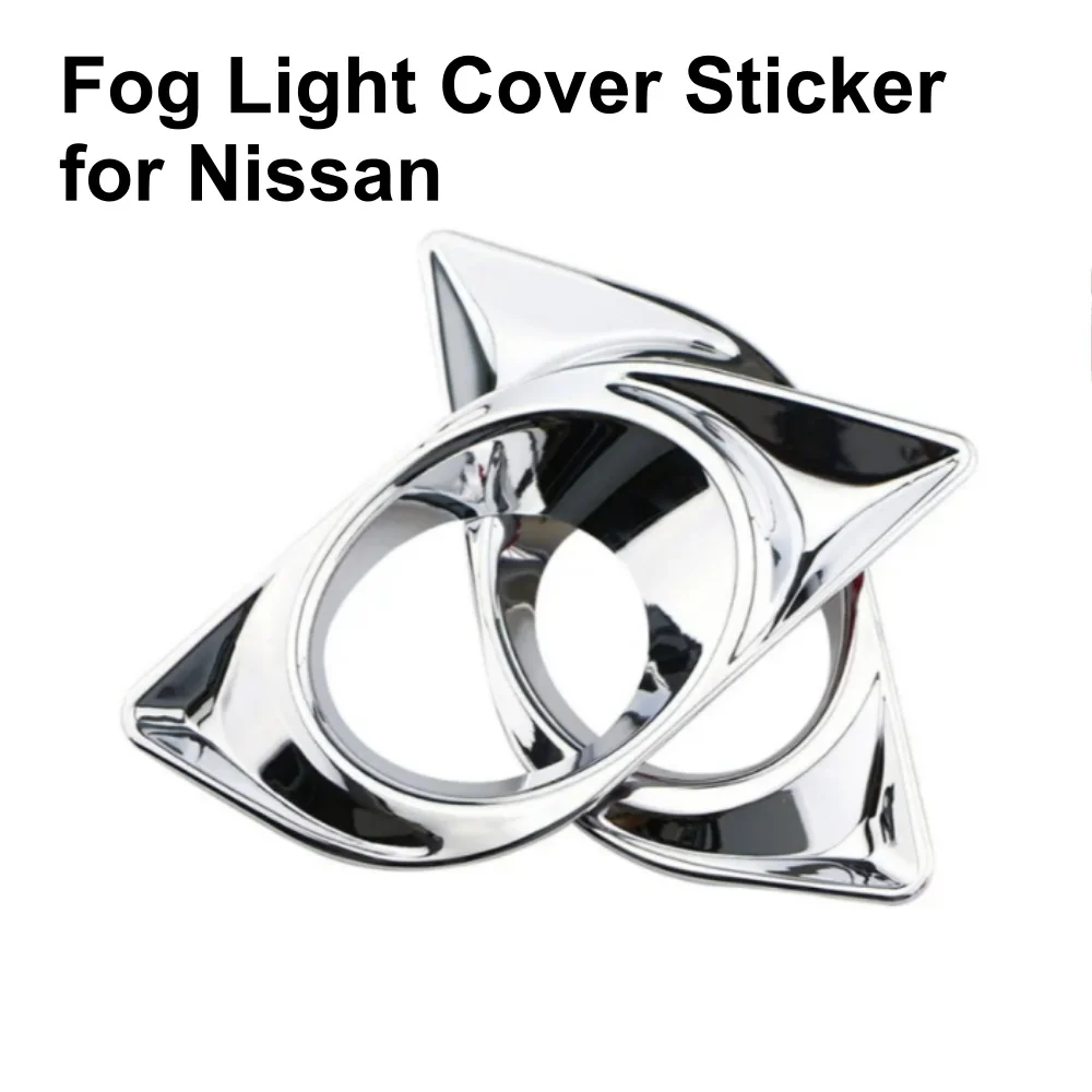 

For Nissan Versa Latio Almera Sunny 2011 2012 2013 2014 2015 2016 2017 2Pcs Chrome Front Fog Light Cover Sticker Accessories