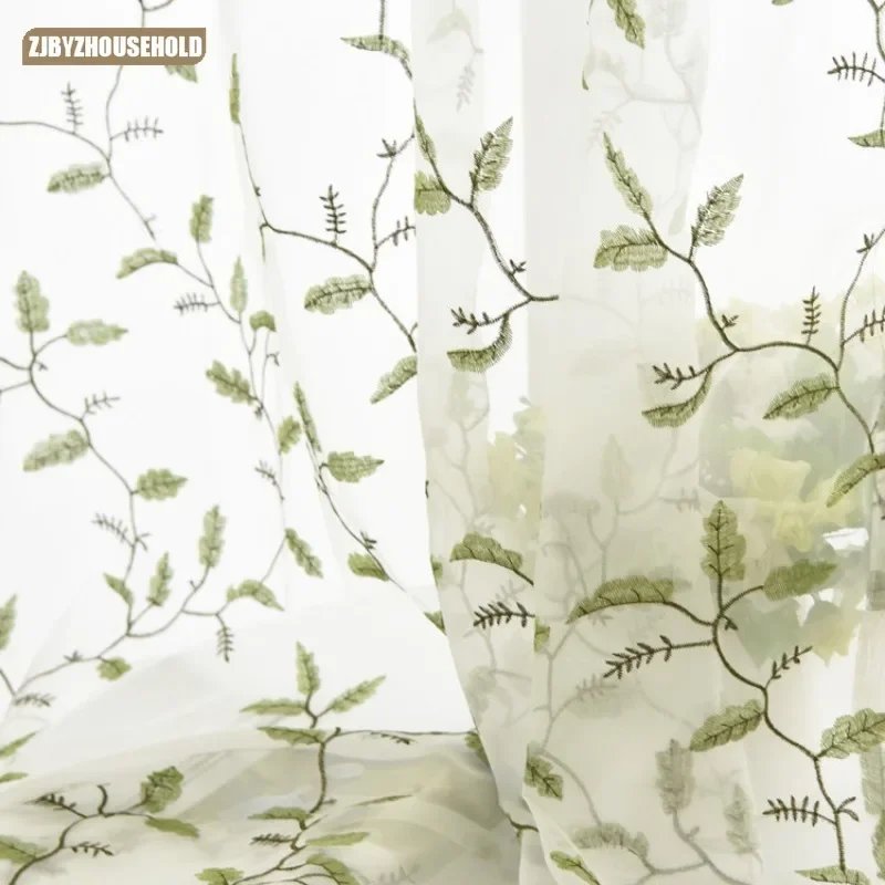 

American Country Linen Solid Colour Custom Size Curtains for Living Dining Room Bedroom Blackout Finished Leaf Organza