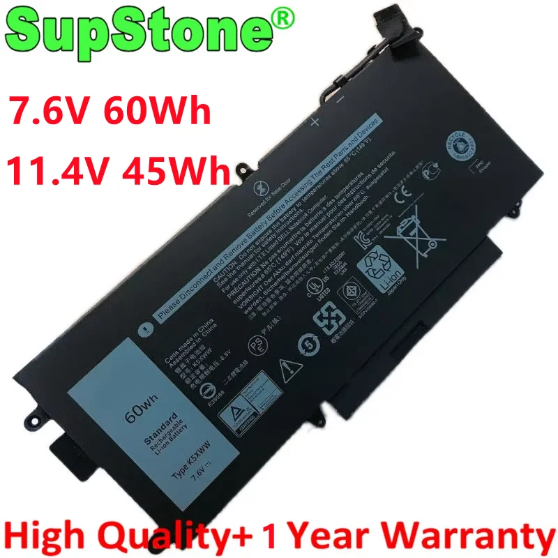 SupStone nuevo K5XWW 71TG4 725KY CFX97 0N18GG P29S N18GG batería del ordenador portátil para DELL Latitude 12-5289 7389 7390 2-en-1 P29S001 P29S002