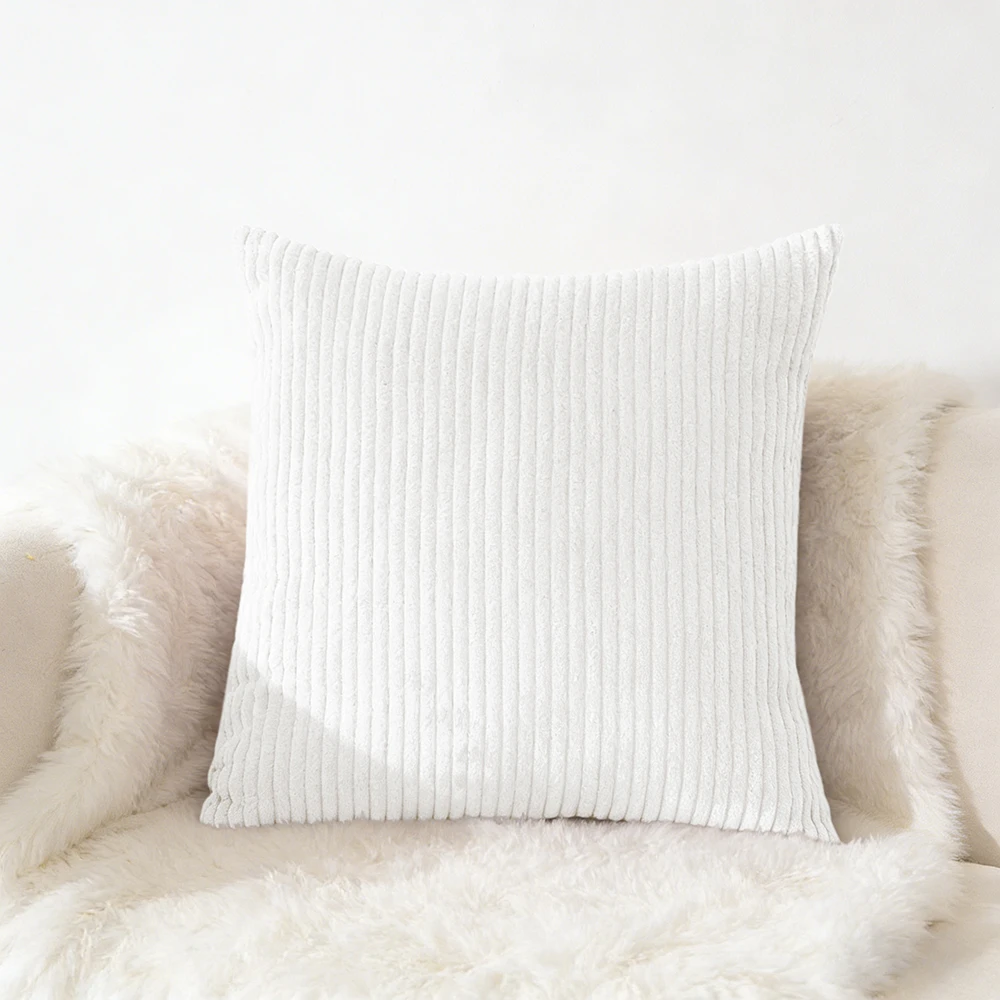 Cord-Kissenbezug, 40 x 40, 45 x 45, 50 x 50, 30 x 50 cm, weicher Plüsch-Flanell-Kissenbezug, flauschiger Couch-Kissenbezug für Sofa und Wohnzimmer
