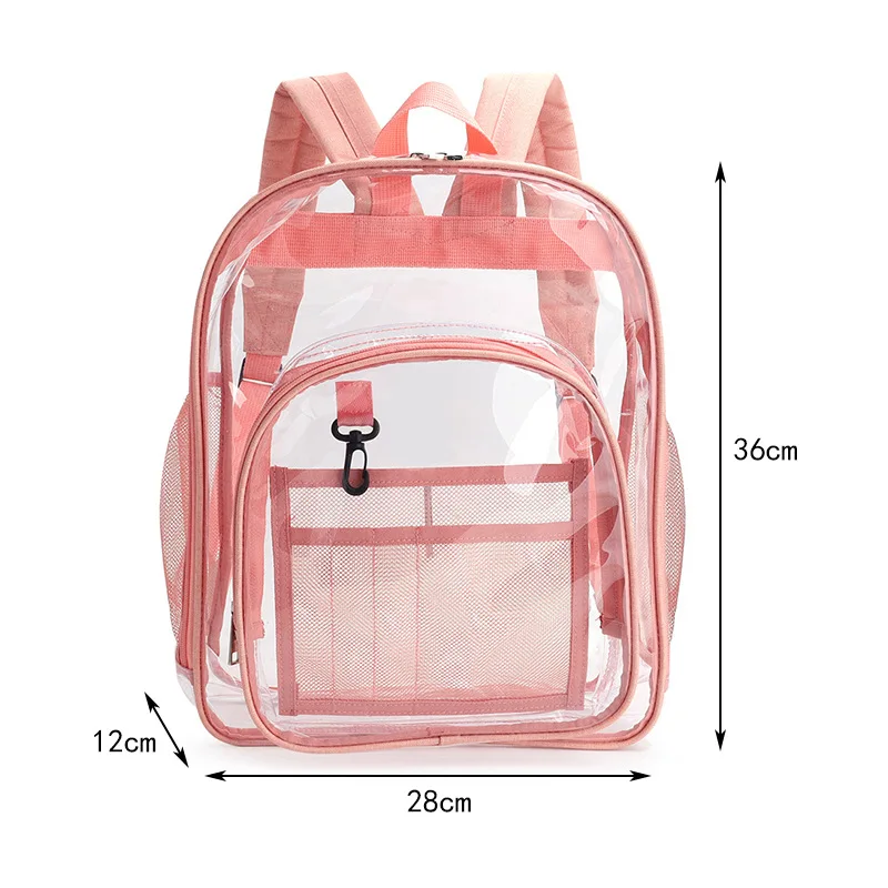 M -Clear Backpack Heavy Duty - PVC Clear Bookbag Transparent See Through Backpack Large Clear Backpacks for School, Girls, Boys