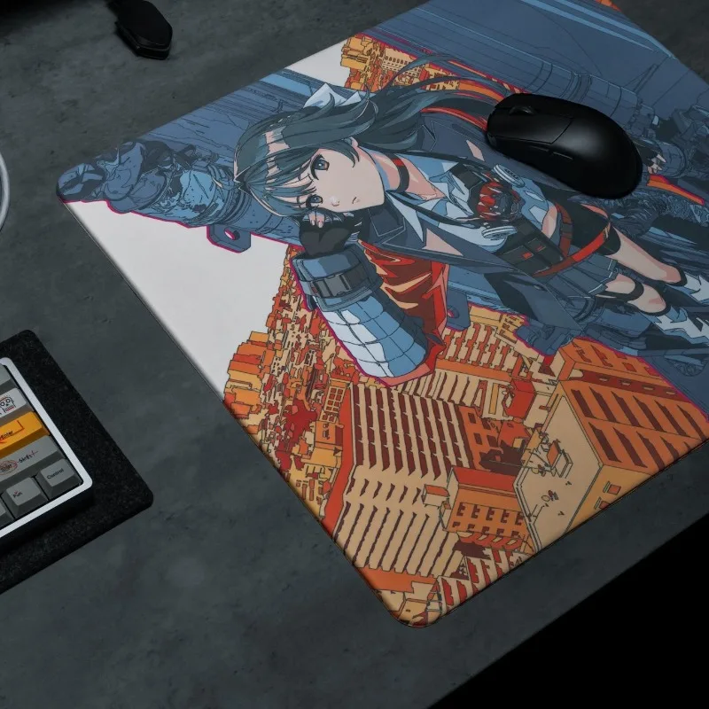 TALONGAMES RINNE Glass Mouse Pad Custom FPS Series ESports Gaming 2MM Anti-Slip Base Seamless Edge Low Glide Speed49X42cm