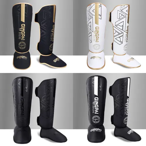 1 par de espinilleras MMA Boxeo Muay Thai Kickboxing soporte de pierna equipo de protección Karate tobillo protección de pie Legging de tobillo