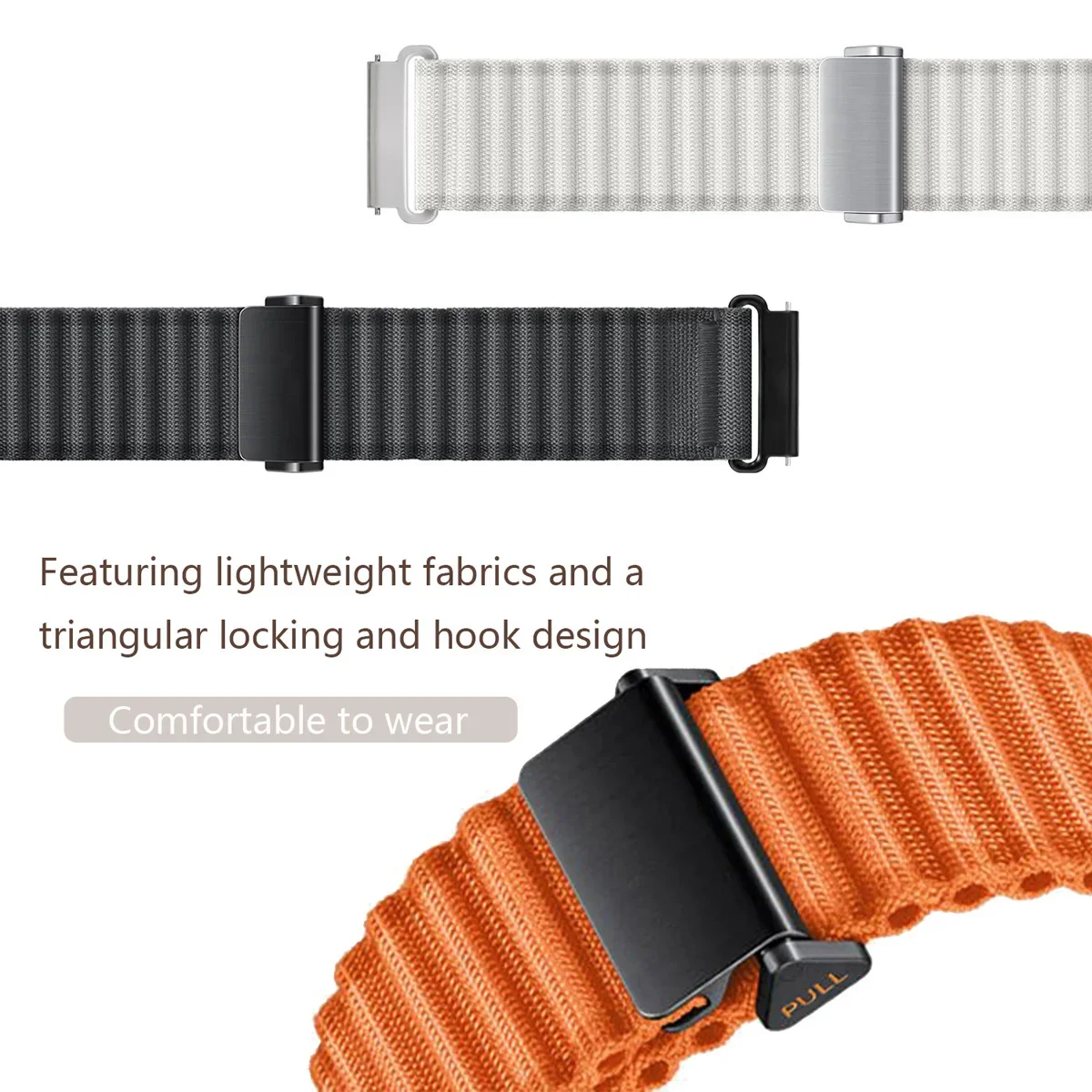 20mm 22mm Nylon Strap for Huawei GT5 4Pro GT3 46mm Sport Trail Wristband for Samsung Watch 7 6 5 4 40/44mm Classic 5Pro Bracelet