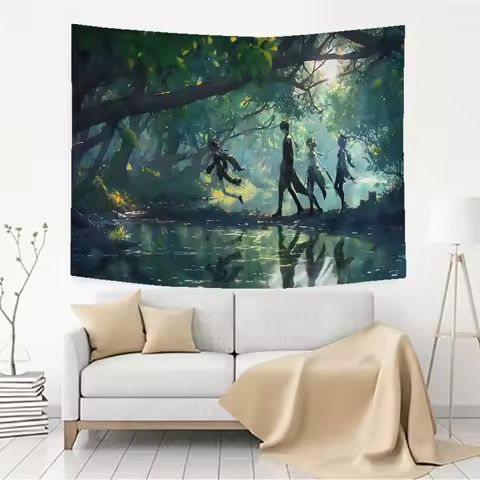 Hu Tao Genshin Impact Printed Large Wall Tapestry Art Science Fiction Room Home Decor Decor Blanket