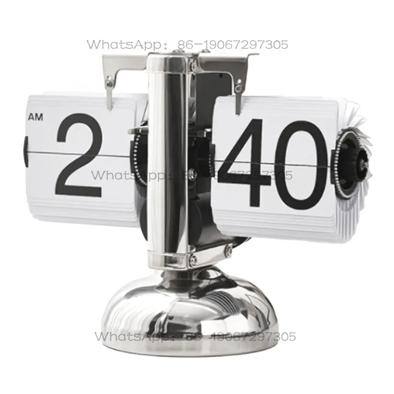 

Digital Down Clock Stainless Steel Minimalist Accurate Automatic Desk Single Foot for Home for Collection